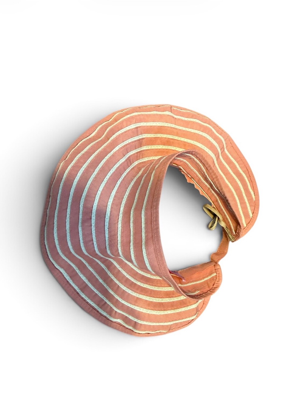 Womens Coral Striped Sun Visor - Velcro back adjustable